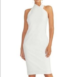 Rachel Roy Harland Cross-Front White Halter Dress